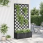 vidaXL Jardinera con enrejado madera maciza de abeto negro vidaXL Jardinera con enrejado madera maciza de abeto negro