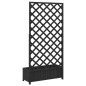 vidaXL Jardinera con enrejado madera maciza de abeto negro vidaXL Jardinera con enrejado madera maciza de abeto negro