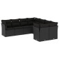 vidaXL Set de sofás de jardín 8 piezas y cojines ratán sintético negro vidaXL Set de sofás de jardín 8 piezas y cojines ratán sintético negro
