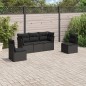 vidaXL Set de muebles de jardín 5 pzas y cojines ratán sintético negro vidaXL Set de muebles de jardín 5 pzas y cojines ratán sintético negro