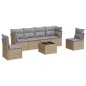 vidaXL Set sofás de jardín 7 piezas y cojines ratán sintético beige vidaXL Set sofás de jardín 7 piezas y cojines ratán sintético beige
