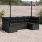 vidaXL Set de sofás de jardín 6 piezas y cojines ratán sintético negro vidaXL Set de sofás de jardín 6 piezas y cojines ratán sintético negro