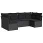 vidaXL Set de sofás de jardín 6 piezas y cojines ratán sintético negro vidaXL Set de sofás de jardín 6 piezas y cojines ratán sintético negro