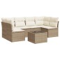vidaXL Set sofás de jardín 7 piezas y cojines ratán sintético beige vidaXL Set sofás de jardín 7 piezas y cojines ratán sintético beige