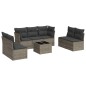 vidaXL Set de sofás de jardín 8 pzas y cojines ratán sintético gris vidaXL Set de sofás de jardín 8 pzas y cojines ratán sintético gris