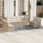 vidaXL Juego de sofás de jardín con cojines beige 8 pzas ratán PE vidaXL Juego de sofás de jardín con cojines beige 8 pzas ratán PE