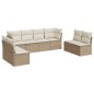 vidaXL Juego de sofás de jardín con cojines beige 8 pzas ratán PE vidaXL Juego de sofás de jardín con cojines beige 8 pzas ratán PE