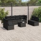 vidaXL Set de sofás de jardín 8 piezas y cojines ratán sintético negro vidaXL Set de sofás de jardín 8 piezas y cojines ratán sintético negro