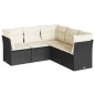 vidaXL Set de muebles de jardín 5 pzas y cojines ratán sintético negro vidaXL Set de muebles de jardín 5 pzas y cojines ratán sintético negro