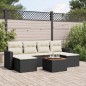 vidaXL Set de comedor de jardín 7 pzas y cojines ratán sintético negro vidaXL Set de comedor de jardín 7 pzas y cojines ratán sintético negro