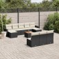 vidaXL Set de sofás de jardín 11 pzas y cojines ratán sintético negro vidaXL Set de sofás de jardín 11 pzas y cojines ratán sintético negro