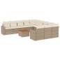 vidaXL Set de sofás de jardín 12 pzas y cojines ratán sintético marrón vidaXL Set de sofás de jardín 12 pzas y cojines ratán sintético marrón