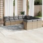 vidaXL Set de sofás de jardín 11pzas con cojines ratán sintético beige vidaXL Set de sofás de jardín 11pzas con cojines ratán sintético beige