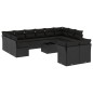 vidaXL Set de sofás de jardín y cojines 13 pzas ratán sintético negro vidaXL Set de sofás de jardín y cojines 13 pzas ratán sintético negro