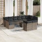 vidaXL Set sofás de jardín con cojines 13 piezas ratán sintético gris vidaXL Set sofás de jardín con cojines 13 piezas ratán sintético gris