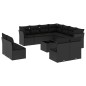 vidaXL Set de sofás de jardín 12 piezas cojines ratán sintético negro vidaXL Set de sofás de jardín 12 piezas cojines ratán sintético negro