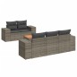 vidaXL Set de muebles de jardín 6 pzas y cojines ratán sintético gris vidaXL Set de muebles de jardín 6 pzas y cojines ratán sintético gris