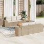 vidaXL Set sofás de jardín 7 piezas y cojines ratán sintético beige vidaXL Set sofás de jardín 7 piezas y cojines ratán sintético beige