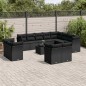 vidaXL Set de sofás de jardín y cojines 13 pzas ratán sintético negro vidaXL Set de sofás de jardín y cojines 13 pzas ratán sintético negro