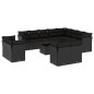 vidaXL Set de sofás de jardín y cojines 13 pzas ratán sintético negro vidaXL Set de sofás de jardín y cojines 13 pzas ratán sintético negro