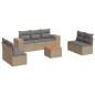 vidaXL Juego de sofás de jardín con cojines beige 8 pzas ratán PE vidaXL Juego de sofás de jardín con cojines beige 8 pzas ratán PE