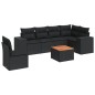 vidaXL Set de comedor de jardín 7 pzas y cojines ratán sintético negro vidaXL Set de comedor de jardín 7 pzas y cojines ratán sintético negro