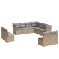 vidaXL Set de sofás de jardín 11pzas con cojines ratán sintético beige vidaXL Set de sofás de jardín 11pzas con cojines ratán sintético beige