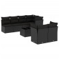 vidaXL Set de sofás de jardín 8 piezas y cojines ratán sintético negro vidaXL Set de sofás de jardín 8 piezas y cojines ratán sintético negro
