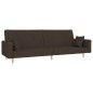 vidaXL Sofá cama de 2 plazas con dos almohadas tela marrón oscuro vidaXL Sofá cama de 2 plazas con dos almohadas tela marrón oscuro