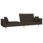 vidaXL Sofá cama de 2 plazas con dos almohadas tela marrón oscuro vidaXL Sofá cama de 2 plazas con dos almohadas tela marrón oscuro