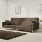 vidaXL Sofá cama de 2 plazas con dos almohadas tela gris taupe vidaXL Sofá cama de 2 plazas con dos almohadas tela gris taupe