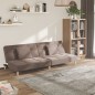 vidaXL Sofá cama de 2 plazas con dos almohadas tela gris taupe