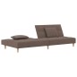 vidaXL Sofá cama de 2 plazas con dos almohadas tela gris taupe