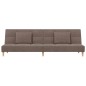 vidaXL Sofá cama de 2 plazas con dos almohadas tela gris taupe