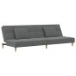 vidaXL Sofá cama de 2 plazas con dos almohadas tela gris oscuro vidaXL Sofá cama de 2 plazas con dos almohadas tela gris oscuro