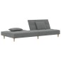 vidaXL Sofá cama de 2 plazas con dos almohadas tela gris oscuro vidaXL Sofá cama de 2 plazas con dos almohadas tela gris oscuro