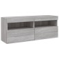 vidaXL Muebles de TV de pared con luces LED 6 piezas gris sonoma vidaXL Muebles de TV de pared con luces LED 6 piezas gris sonoma