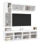 vidaXL Mueble de pared de TV con luces LED 7 piezas blanco vidaXL Mueble de pared de TV con luces LED 7 piezas blanco
