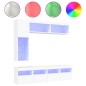 vidaXL Mueble de pared de TV con luces LED 7 piezas blanco vidaXL Mueble de pared de TV con luces LED 7 piezas blanco