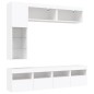 vidaXL Mueble de pared de TV con luces LED 7 piezas blanco vidaXL Mueble de pared de TV con luces LED 7 piezas blanco