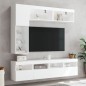 vidaXL Mueble de pared de TV con luces LED 7 piezas blanco vidaXL Mueble de pared de TV con luces LED 7 piezas blanco