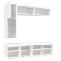 vidaXL Mueble de pared de TV con luces LED 7 piezas blanco vidaXL Mueble de pared de TV con luces LED 7 piezas blanco