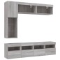 vidaXL Muebles de TV de pared con luces LED 7 piezas gris sonoma vidaXL Muebles de TV de pared con luces LED 7 piezas gris sonoma