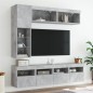 vidaXL Muebles de TV de pared con luces LED 7 piezas gris hormigón