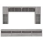 vidaXL Muebles de TV de pared con luces LED 8 piezas gris sonoma vidaXL Muebles de TV de pared con luces LED 8 piezas gris sonoma