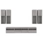 vidaXL Muebles de TV de pared con luces LED 7 piezas gris sonoma