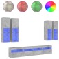 vidaXL Muebles de TV de pared con luces LED 7 piezas gris hormigón vidaXL Muebles de TV de pared con luces LED 7 piezas gris hormigón