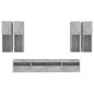 vidaXL Muebles de TV de pared con luces LED 7 piezas gris hormigón vidaXL Muebles de TV de pared con luces LED 7 piezas gris hormigón