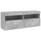 vidaXL Muebles de TV de pared con luces LED 7 piezas gris hormigón vidaXL Muebles de TV de pared con luces LED 7 piezas gris hormigón