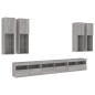 vidaXL Muebles de TV de pared con luces LED 7 piezas gris sonoma vidaXL Muebles de TV de pared con luces LED 7 piezas gris sonoma